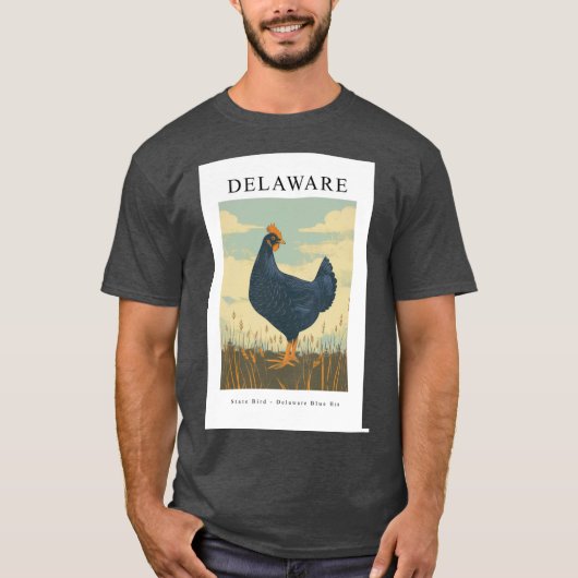 DELAWARE Staatsvogel Delaware Blue Hen T-shirt (Voorkant)