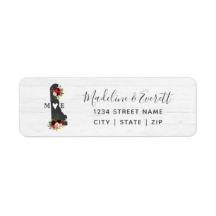 Delaware State Bestemming Bruiloft Retouradres Etiket