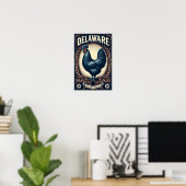 Delaware State Bird - Blue Hen Chicken Poster (Thuiskantoor)