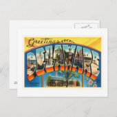 Delaware State DE Old Vintage Travel Briefkaart- Briefkaart (Voorkant / Achterkant)