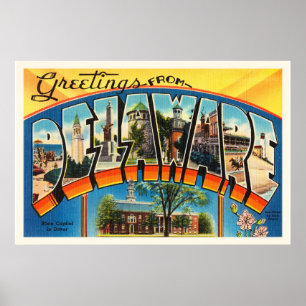 Delaware State DE Old Vintage Travel Briefkaart- Poster