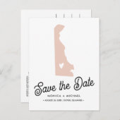 DELAWARE State Destination Weddenschap IEDERE KLEU Aankondigingskaart (Voorkant / Achterkant)