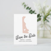 DELAWARE State Destination Weddenschap IEDERE KLEU Aankondigingskaart (Staand voorkant)