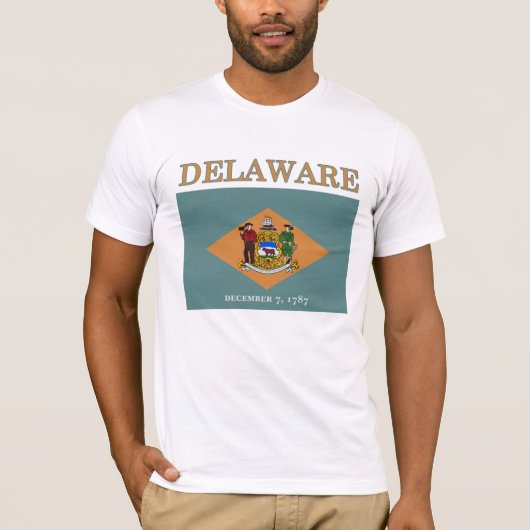 Delaware State Flag Bella Canvas T-shirt (Voorkant)