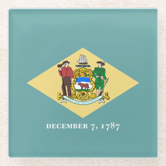 Delaware State Flag Design Decor Glazen Onderzetter (Voorkant)