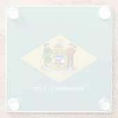 Delaware State Flag Design Decor Glazen Onderzetter (Achterkant)