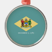 Delaware State Flag Design Decor Metalen Ornament (Voorkant)