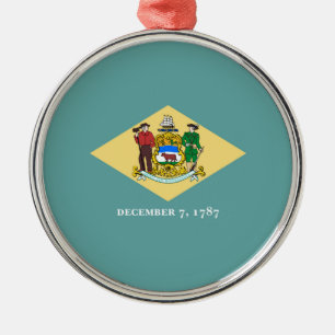 Delaware State Flag Design Decor Metalen Ornament