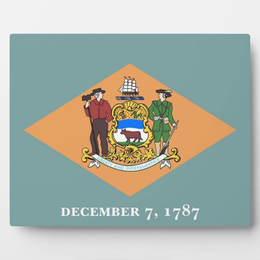 Delaware State Flag Plaque Fotoplaat (Voorkant)