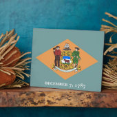 Delaware State Flag Plaque Fotoplaat (Zijkant)