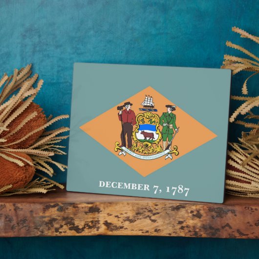 Delaware State Flag Plaque Fotoplaat (Zijkant)