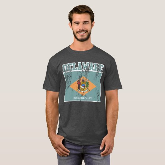 Delaware State Flag T-shirt (noodlijdend) (Voorkant volledig)