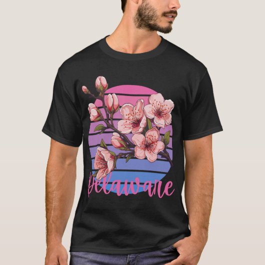 Delaware State Flower Peach Blossom Sticker 1 T-shirt (Voorkant)