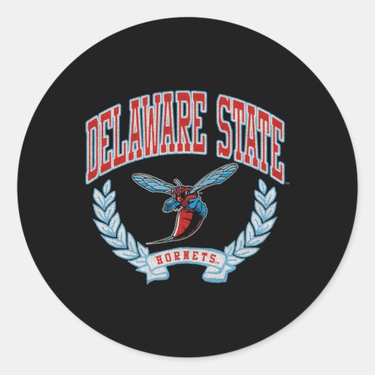 Delaware State Hornets overwinning Ronde Sticker (Voorkant)