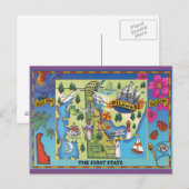 Delaware State Map Briefkaart (Voorkant / Achterkant)