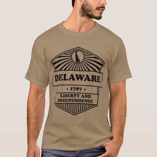 Delaware State Motto Vrijheid en onafhankelijkheid T-shirt (Voorkant)