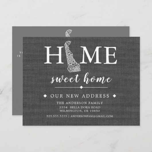 DELAWARE State Moving Announcement Post Kaart (Voorkant / Achterkant)