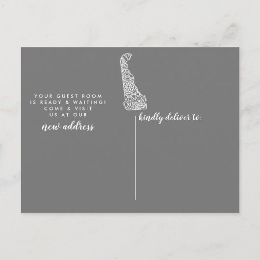 DELAWARE State Moving Announcement Post Kaart (Achterkant)