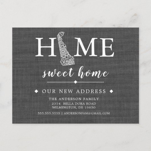 DELAWARE State Moving Announcement Post Kaart (Voorkant)