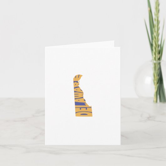 Delaware State Name Word Art Yellow Note Kaart (Voorkant)