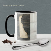 Delaware State Outline Rustic Wood Mug Mok