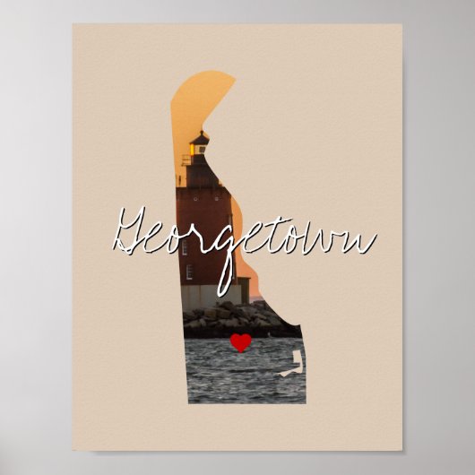 Delaware State Photo insert and town name Poster (Voorkant)