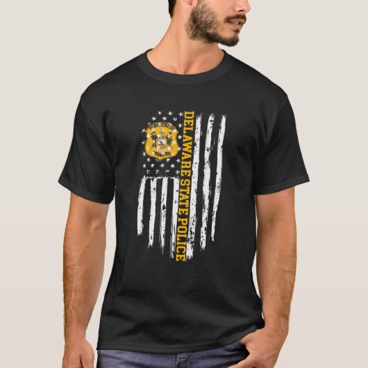 Delaware State Police Amerikaanse vlag T-shirt (Voorkant)