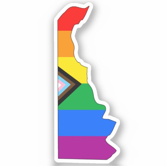 Delaware State Pride LGBTQ Progress Pride Sticker (Voorkant)