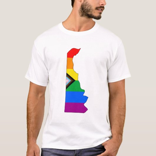Delaware State Pride LGBTQ Progress Pride T-shirt (Voorkant)