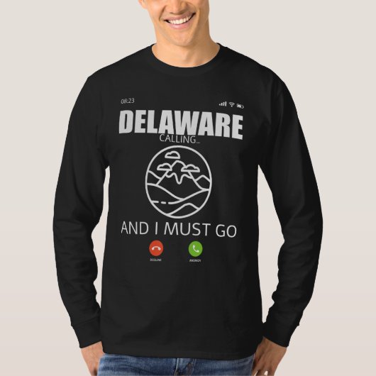 Delaware State Travel Camp Adventure Hiking Backpa T-shirt (Voorkant)