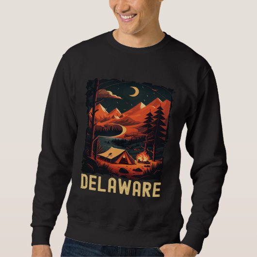 Delaware Sunset retro 70s vintage hiking camping   Trui (Voorkant)