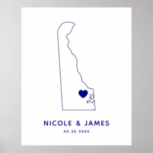 Delaware teken, bruiloft of receptie Welkom Poster