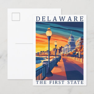 Delaware the First State USA Travel Place Briefkaart