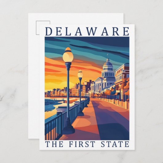 Delaware the First State USA Travel Place Briefkaart (Voorkant / Achterkant)