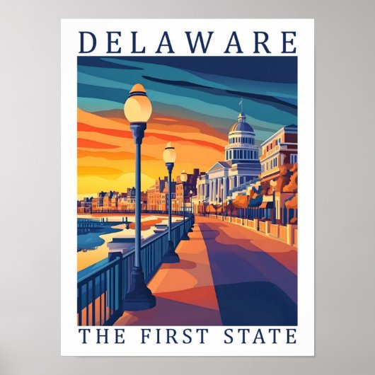 Delaware the First State USA Travel Place Poster (Voorkant)