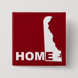 Delaware Thuis Weg Van Staat Knop Badge Speld Vierkante Button 5,1 Cm