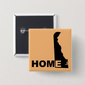 Delaware Thuis Weg Van Staat Knop Speld Vierkante Button 5,1 Cm (Voorkant /achterkant)
