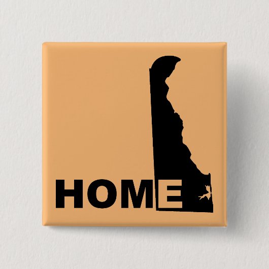 Delaware Thuis Weg Van Staat Knop Speld Vierkante Button 5,1 Cm (Voorkant)