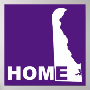 Delaware Thuis Weg Van Staat Poster Bord
