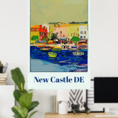 Delaware Travel Poster, bewerk tekst Poster (Thuiskantoor)