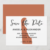 Delaware Trouw Terracotta Save The Date (Voorkant / Achterkant)