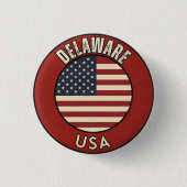 Delaware United States of America Ronde Button 3,2 Cm (Voorkant)