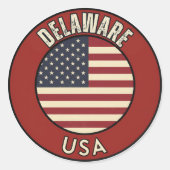 Delaware United States of America Ronde Sticker (Voorkant)