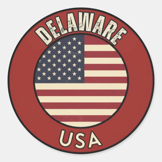 Delaware United States of America Ronde Sticker (Voorkant)