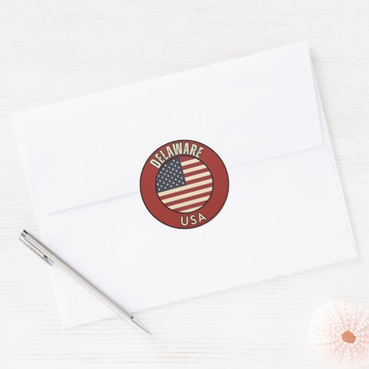 Delaware United States of America Ronde Sticker (Envelop)