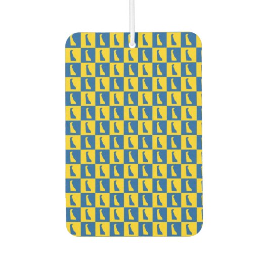 Delaware US State Blue Gold Pattern Luchtverfrisser (Voorkant)