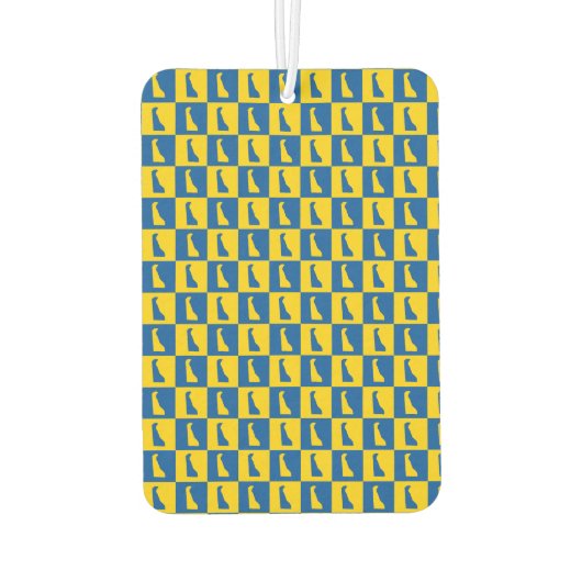 Delaware US State Blue Gold Pattern Luchtverfrisser (Achterkant)