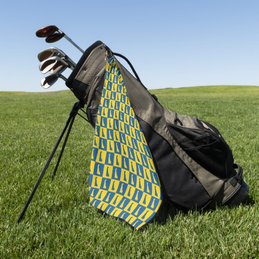Delaware US State Blue Yellow Gold Pattern Golfhanddoek (Groen)