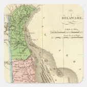 Delaware US Vierkante Sticker (Voorkant)