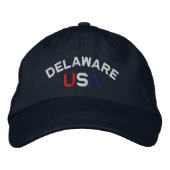Delaware USA geborduurd Navy Pet (Voorkant)